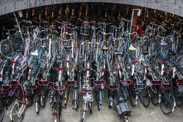 Parking garage for bicycles at the railway station in Groningen