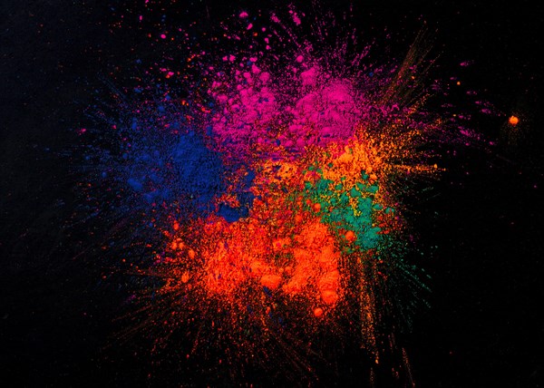 Studio shot colorful festival colors