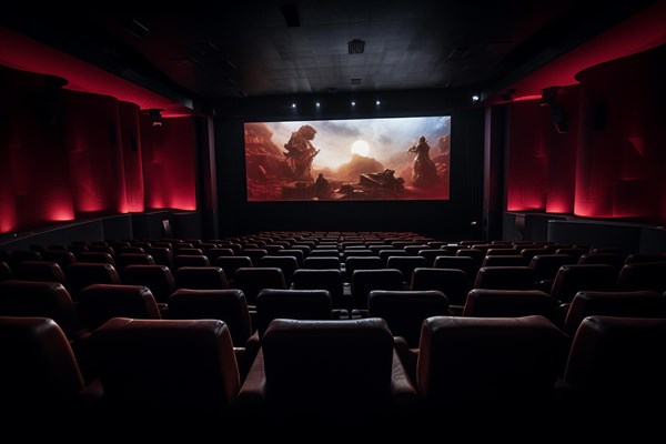 Cinema hall with big screen