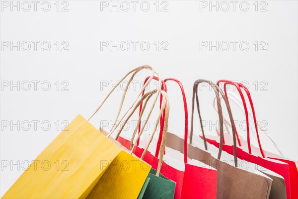 Many shopping packets with handles
