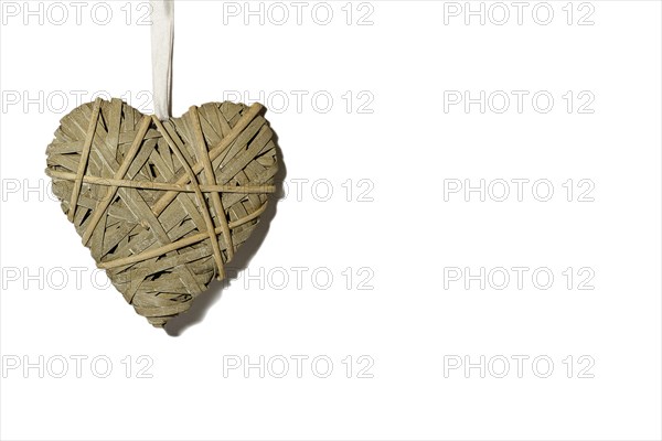 Braided heart isolated on a white background