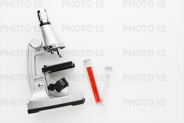 Top view microscope test tubes