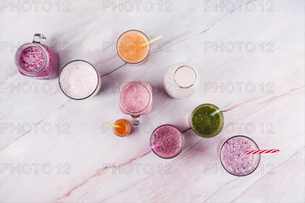 Assorted refreshing drinks table
