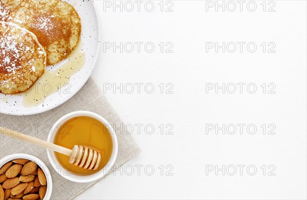 Top view delicious crepes breakfast