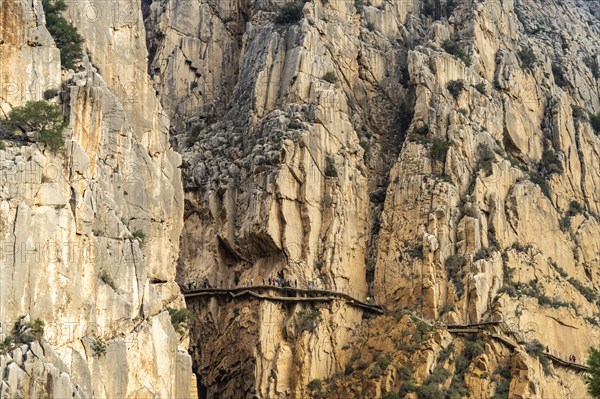 Via Ferrata Caminito del Rey high in the rocks near El Chorro