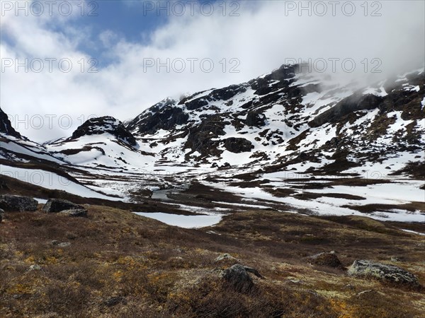 Snow-capped mountains in Jotunheimen National Park