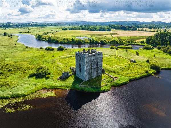 Threave Castle from a drone