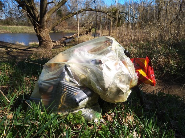 Illegally dumped rubbish in a nature reserve