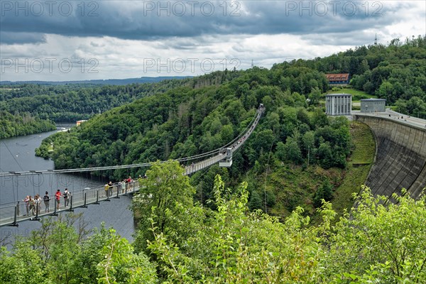 483-metre-long Titan RT suspension rope bridge over the Rappbode dam