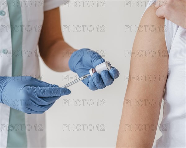 Patient preparing get vaccine