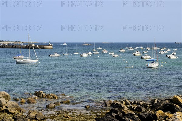 Rocky coast at the old port of Roscoff