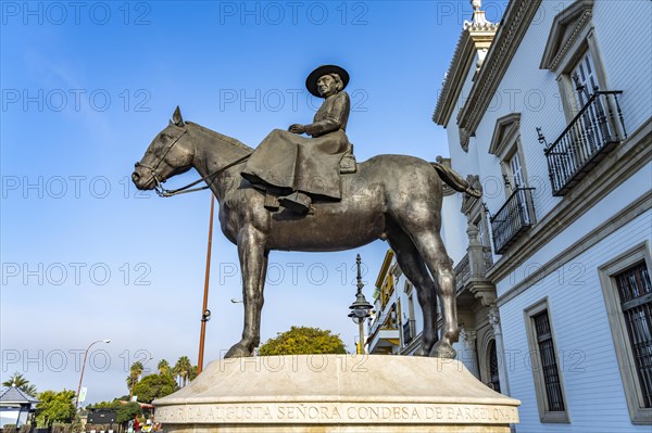 Equestrian statue of Augusta Senora Condesa de Barcelona at the bullring in Seville