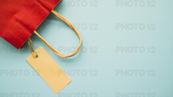 Red shopping bag table