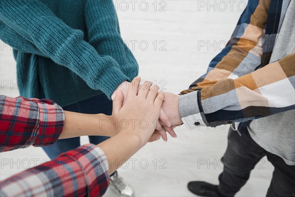 Teenager hands together