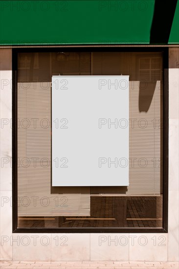 Rectangular blank billboard glass window blinds