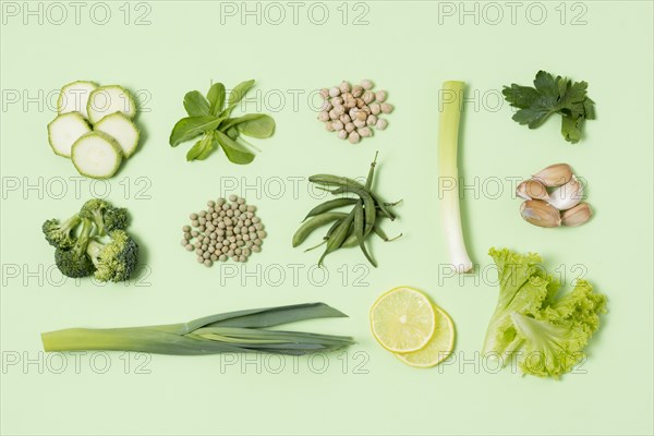 Top view assortment fresh vegetables