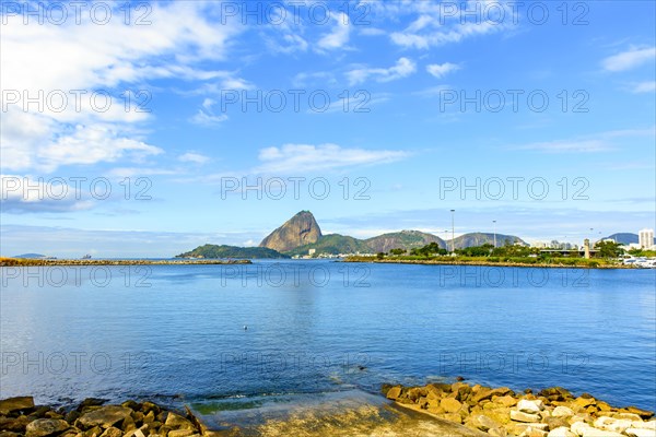 Sugarloaf Mountain and Guanabara Bay in the city of Rio de Janeiro