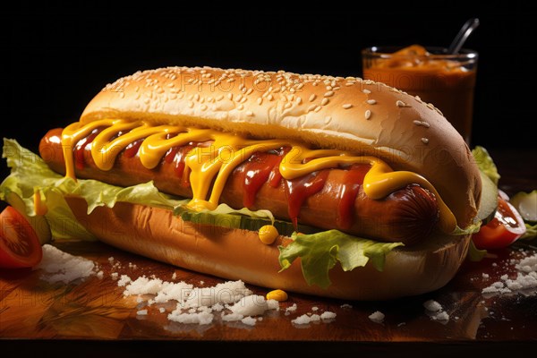 Appetisingly served hot dog with mayonnaise