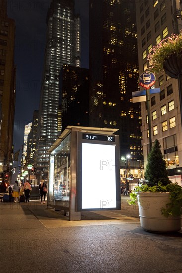 Mock up billboard bus stop