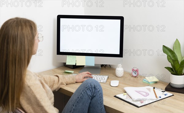 Woman desk working