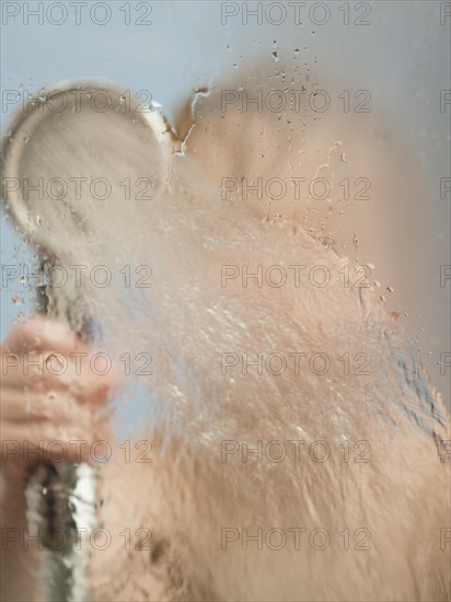 Boy with shower cap