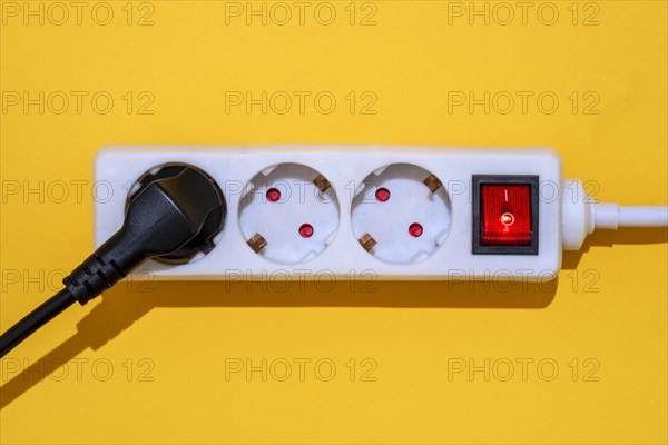 3-way power strip with on off switch to save electricity