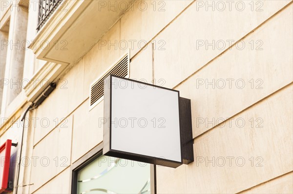 Blank square sign wall