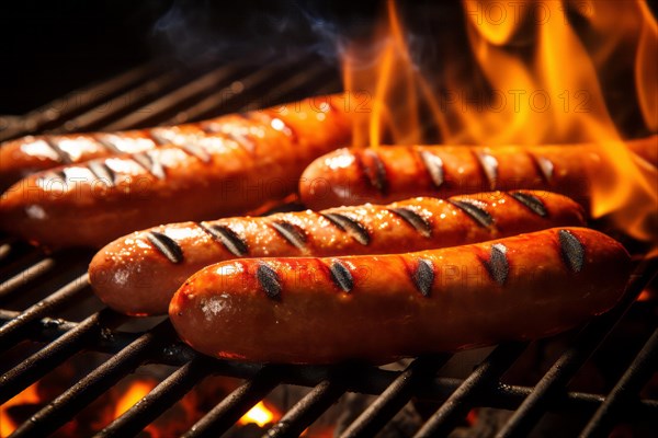 Bratwurst on the fire grill