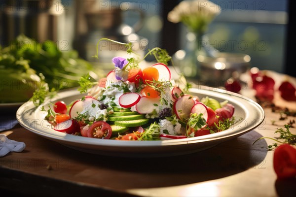Appetisingly arranged salad plate