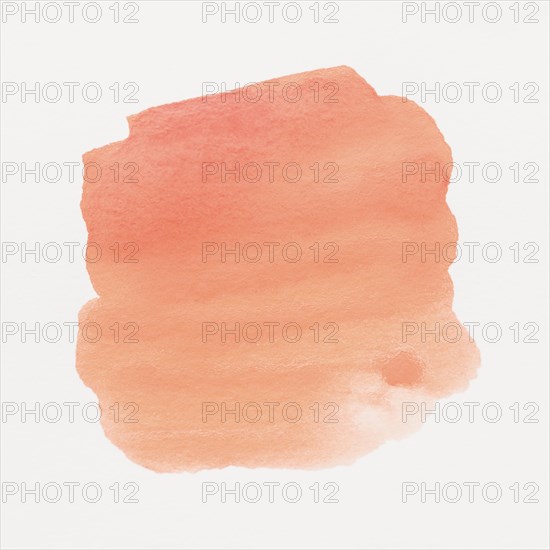 Orange watercolor stained white background