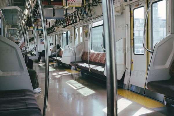 Inside subway train