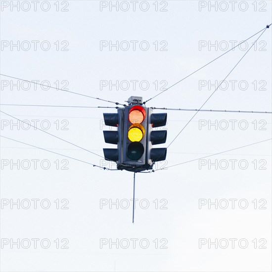 Colorful semaphore street intersection