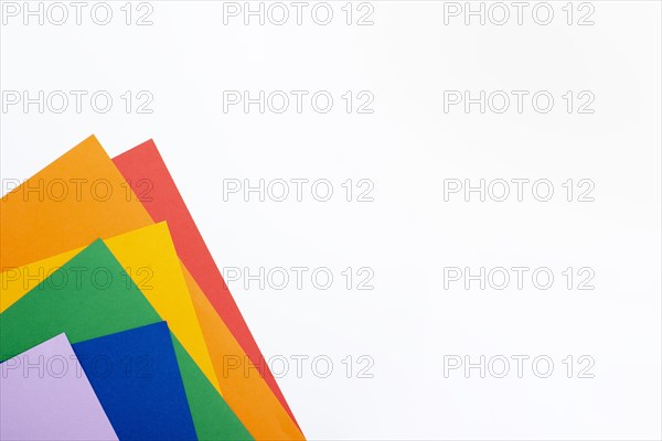 Rainbow paper colors with copy space