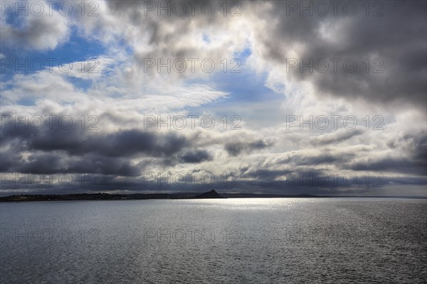 Dark clouds over the coast of Marazion