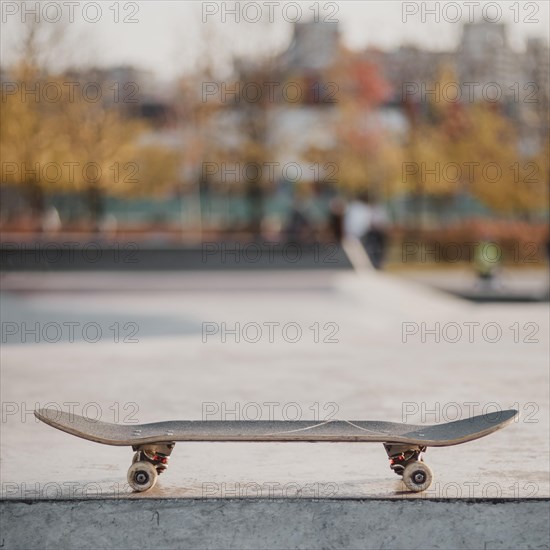 Skateboard outdoors skatepark with