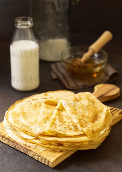 Delicious winter crepe dessert milk