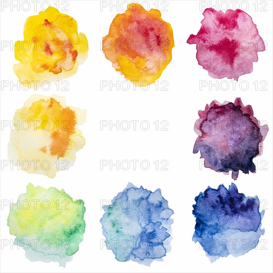 Abstract splashes colorful watercolor copy space