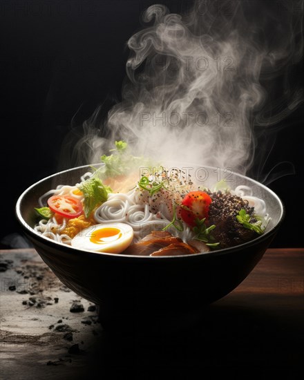 Steaming Ramen Soup Bowl