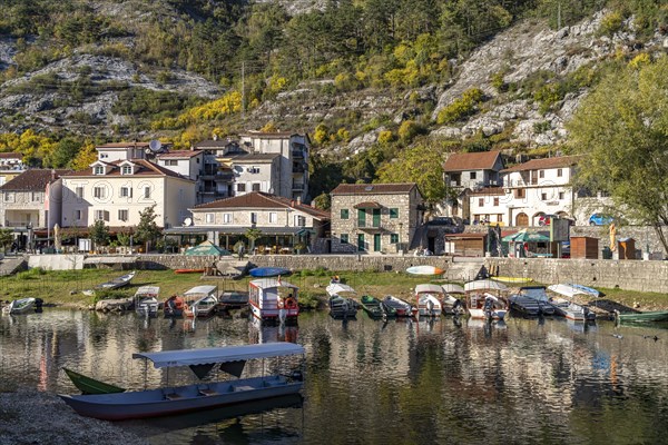 Excursion boats on the river Crnojevic in Rijeka Crnojevica