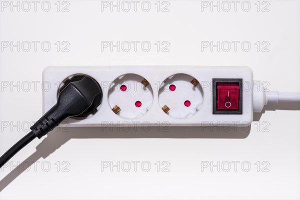 3-way power strip with on off switch to save electricity