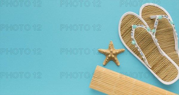Top view summer slippers with