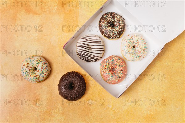 Flat lay composition donuts