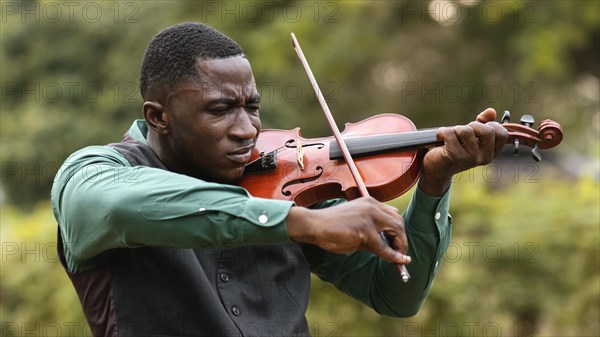 African american man celebrating international jazz day