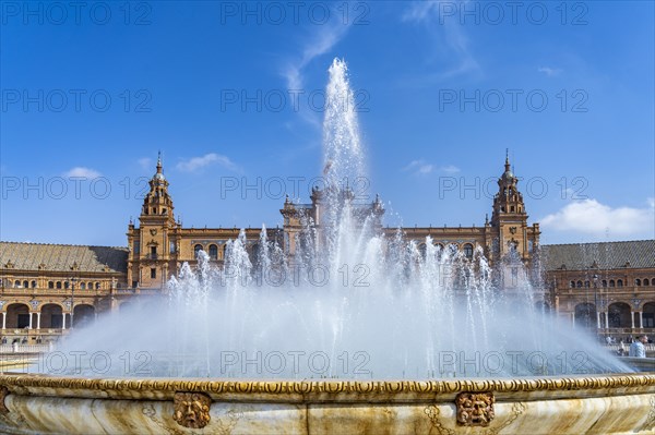 Fountain in the Plaza de Espana in Seville