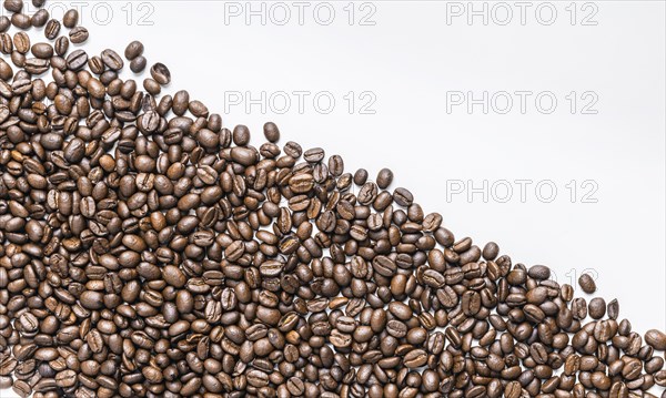 Flat lay coffee beans with copy space
