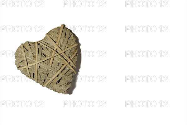 Braided heart isolated on a white background