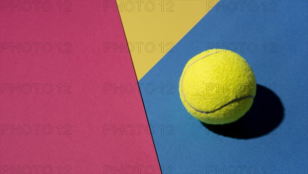 Top view tennis ball with copy space