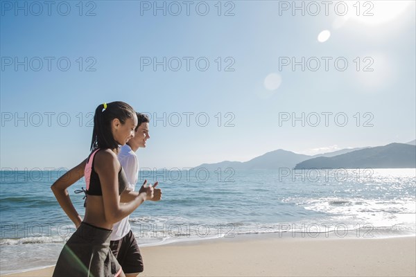 Couple doing sport summer