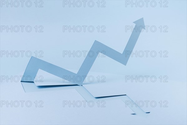 Blue arrow with blue background
