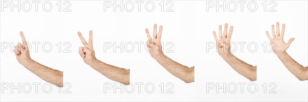 Crop hands counting five